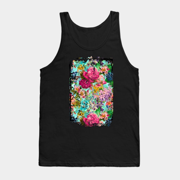 Cool Vintage floral pattern heaven, shabby chic, plants pattern, botanical illustration, blue vintage floral Tank Top by Zeinab taha